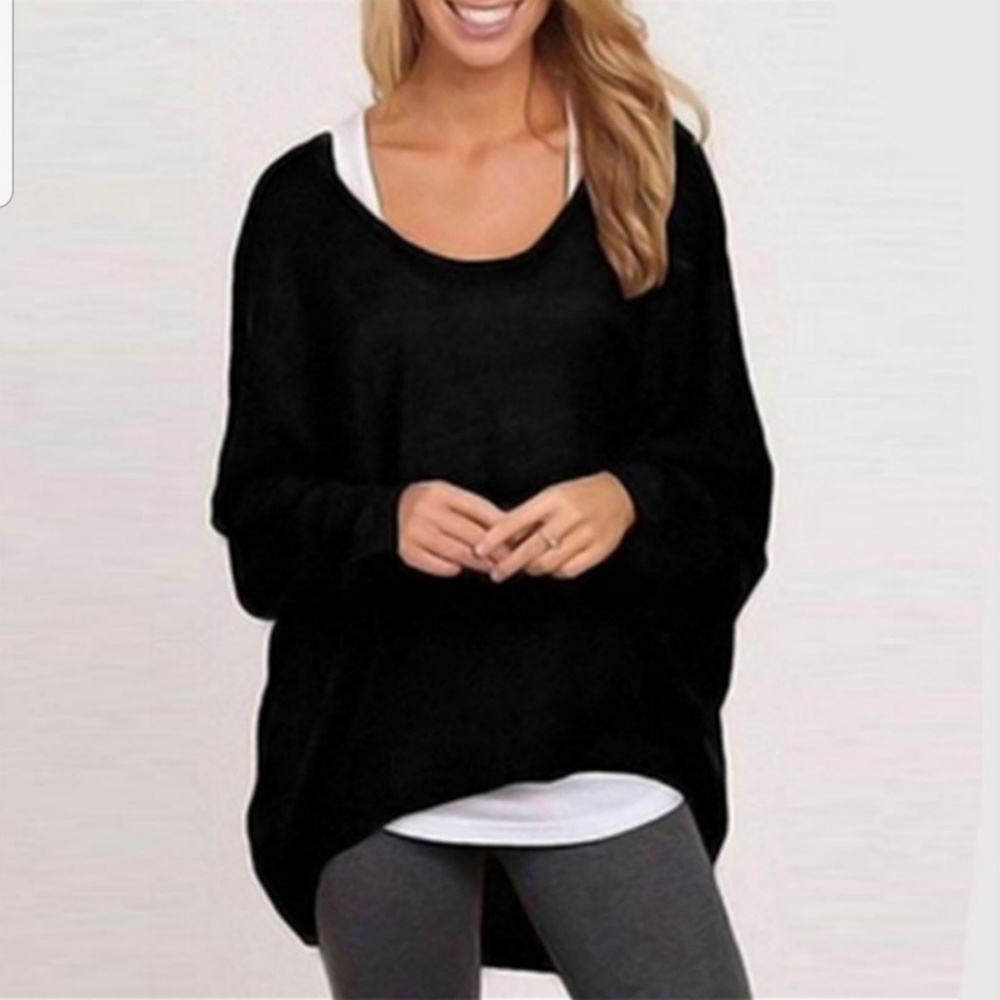 Oversized Long Batwing Sleeve Baggy Top - Picture 1 of 4